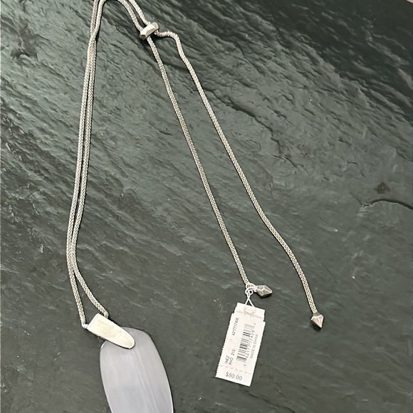 Kendra Scott Matching Inez Pendant Necklace & Aragon Drop Earrings Silver Set - Picture 8 of 10